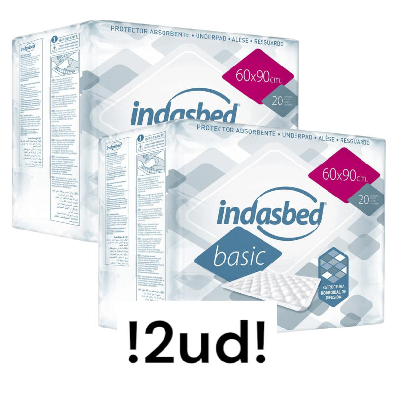 Protector de cama INDASBED Basic Cubrecamas 60x90cm 20ud - Pack 2uds
