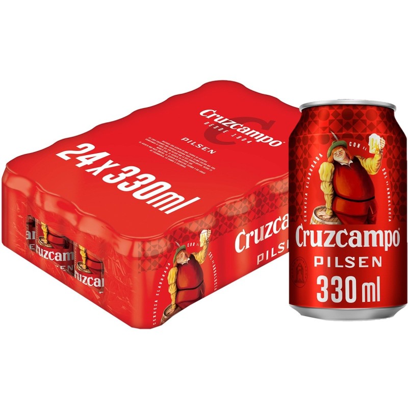 Cerveza Cruzcampo Pilsen pack 24 latas 33 cl