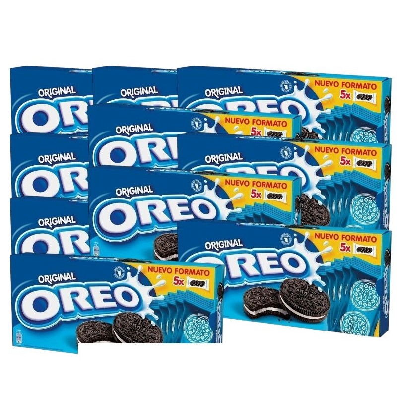 10 x Galletas de chocolate rellenas de crema OREO de 220 g