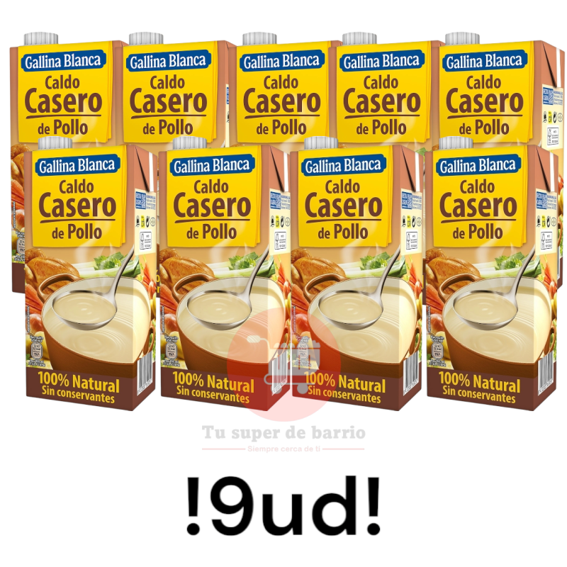 Caldo de pollo caser GALLINA BLANCA pack 9x1L