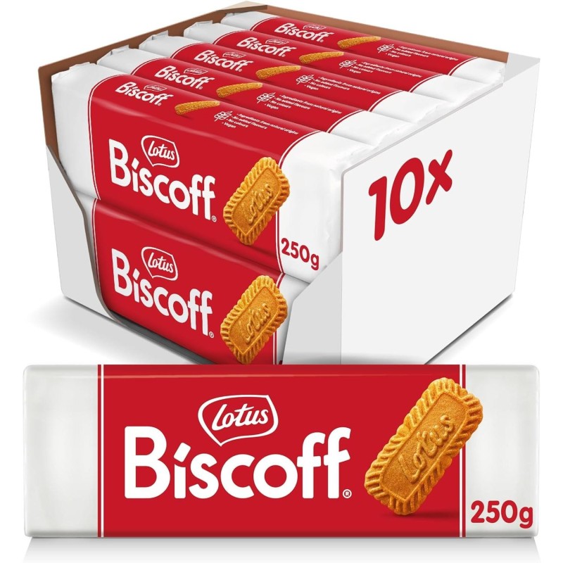 Galletas LOTUS caramelizadas Biscoff original 10 paquetes de 250g