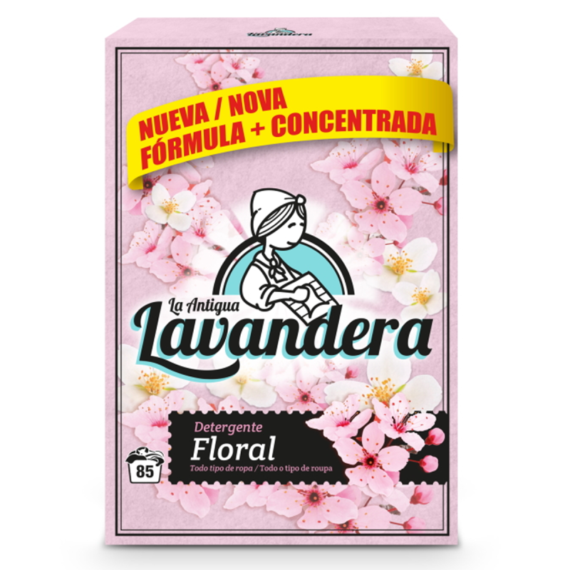 Detergente en polvo LAVANDERA Floral 85 dosis