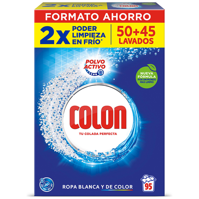 Detergente en Polvo Colon 50+45 Dosis - Quitamanchas y Luminosidad