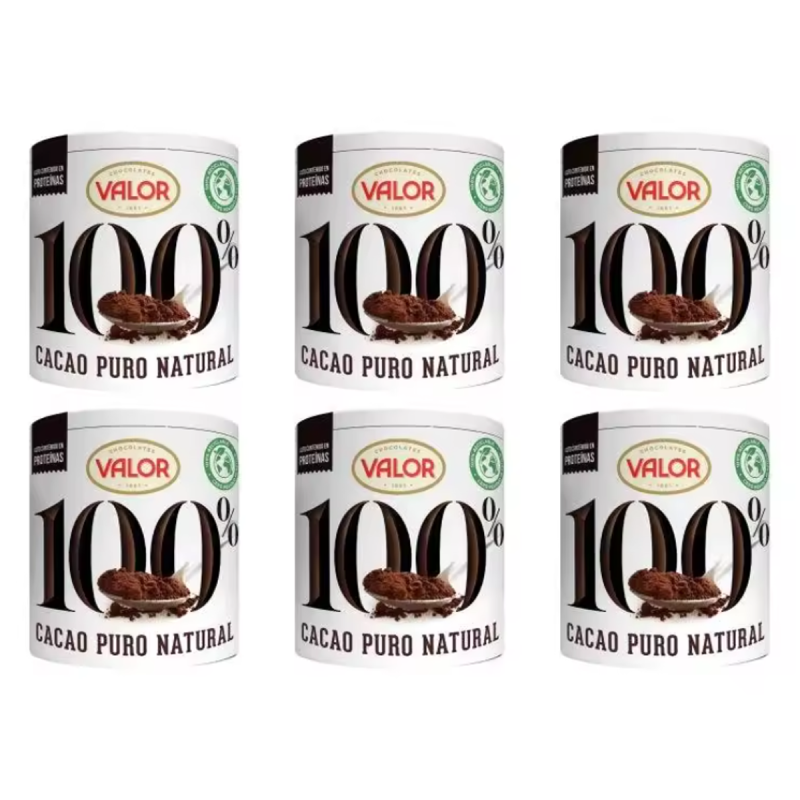 6UD Cacao Puro Natural VALOR 100% 250g - 6 unidades