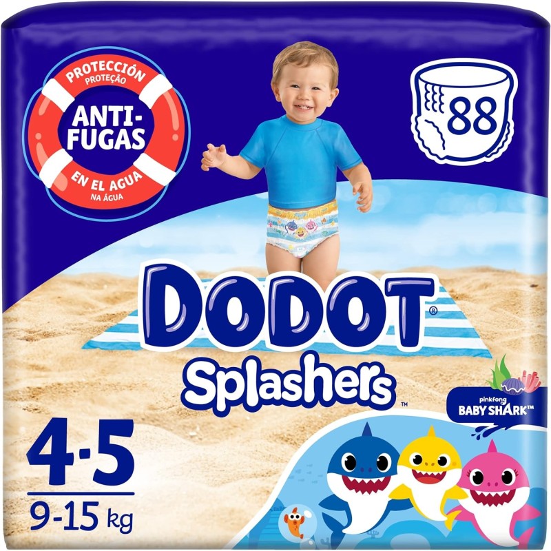 Dodot Pañales Bebé Bañador Splashers Talla 4-5 (9-15 Kg) Pack 88uds