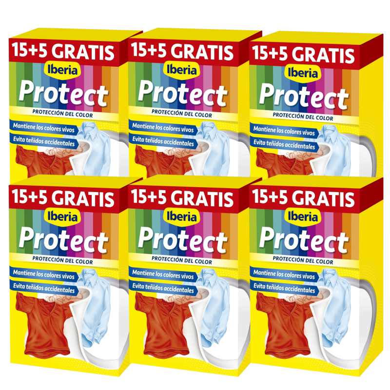 Toallitas Super Absorbentes Iberia Protect para Ropa de Color - Caja 15+5
