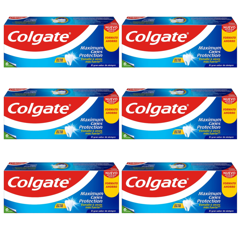 Dentífrico protección caries Maximum Caries Protection COLGATE pack de 2 unidades de 75 ml - 6 unidades