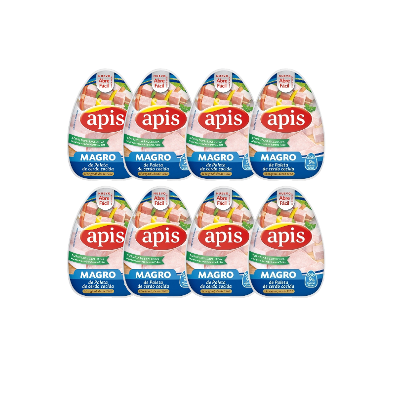 APIS Magro de cerdo cocido lata 220 g neto escurrido - 8 unidades